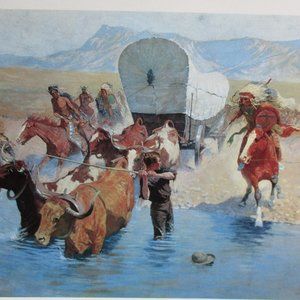 1971 Giclee "The Emigrants" Frederic Remington Litho Print 10" x 14"